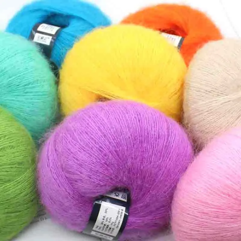 10 Balls Thread Crochet Wool GLOSSY Lot of LUXURY Knitting coloured Fashion Yarn Baby Soft Mohair FLUFFY 25g HandCraft | Дом и сад