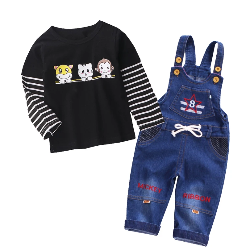 0-3years Spring and autumn Baby Boy Denim Pants Casual Printed Toddler Trousers Jeans |