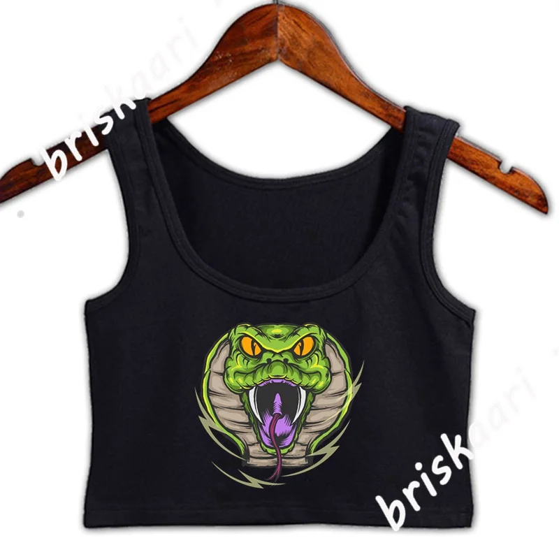 

Укороченный женский топ змея, оригинальный женский укороченный топ с круглым вырезом и графическим рисунком, летний стильный Стандартный ж...