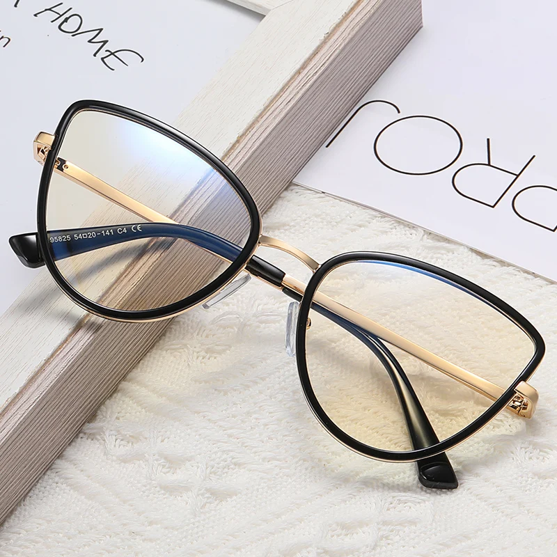

Kanspace Cat Eye Women Glasses Anti Blue Light Computer Spectacles Myopia Optical Prescription Eyeglasses Frames 95825