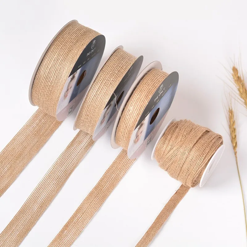 Винтажная лента из джутовой ткани 15 ярдов|Ленты для шитья| |