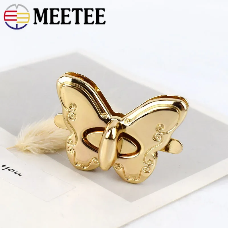 

Meetee 2/4Pc 25x25mm Handbag Bag Metal Lock Buckle Twist Turn Locks Clasps Snap for Bags Purse Making DIY Clasp Closure BF308