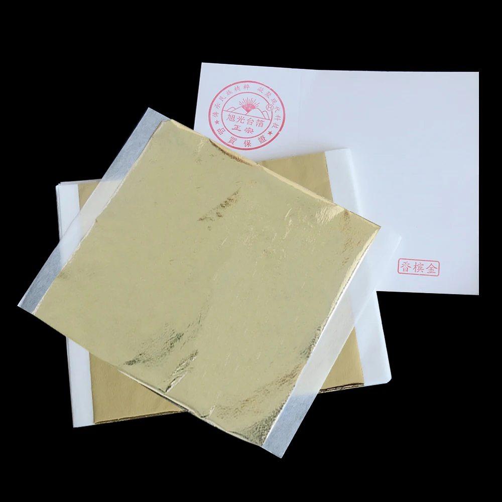 100 шт. бумажная фольга для украшения дома имитация золотого листа