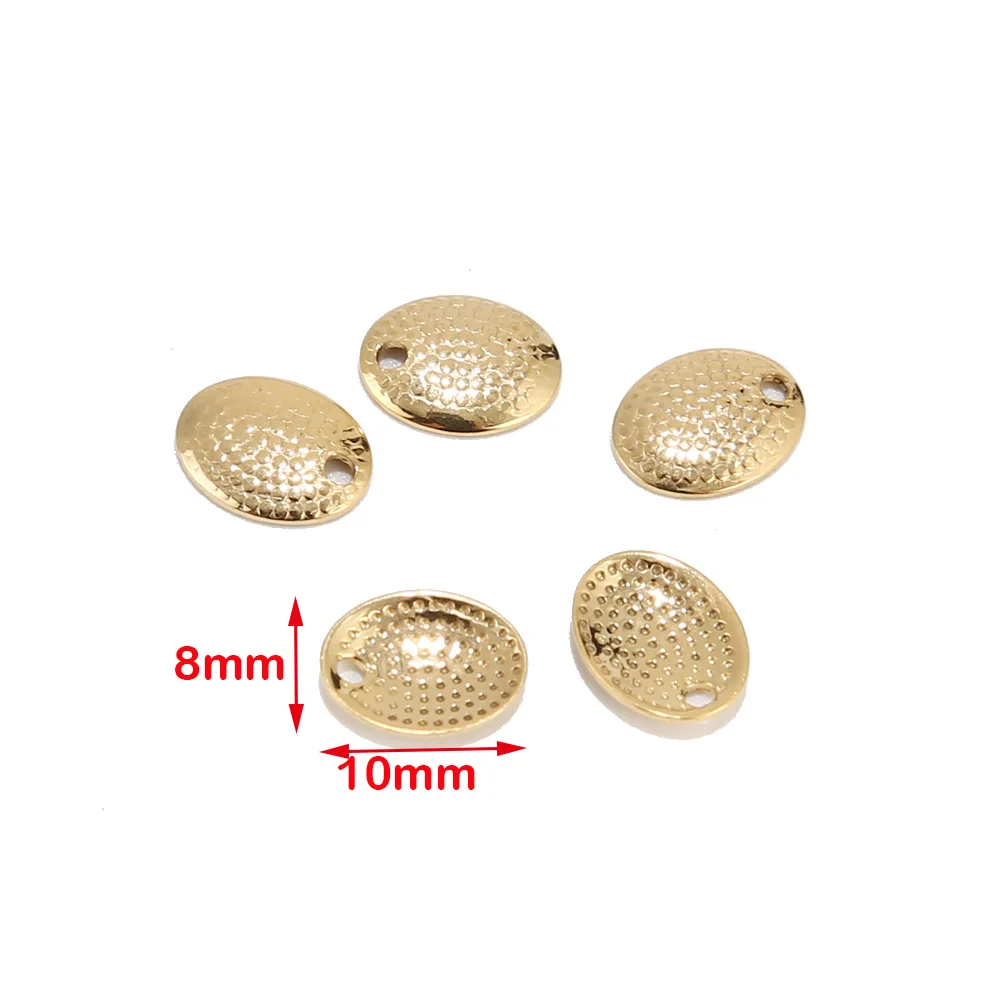 10x8mm Gold 50 шт. из нержавеющей стали золото изогнутые молотые овальные маркиза кулон Подвески для изготовления ювелирных изделий - Окраска металла: 10x8mm Gold