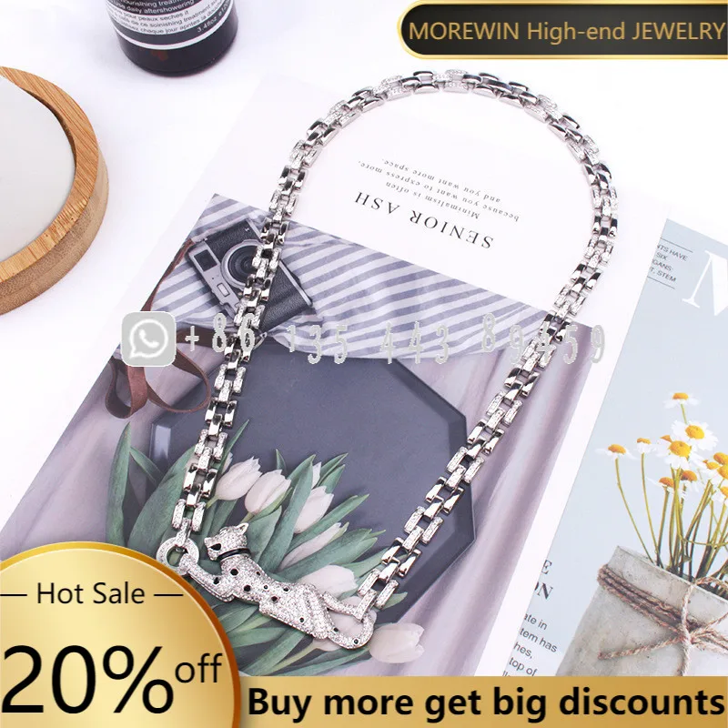 

European And American Fashion Hip-hop Leopard Necklace Street Master Exaggerated Domineering Epoxy Cat Animal Men Money Pendant