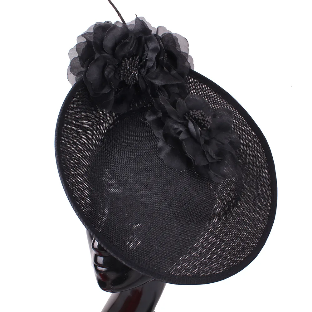 Женская винтажная фетровая шляпа элегантная розовая шелковая с цветами для