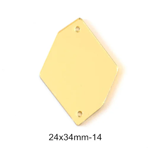 24x34mm-P14 50 шт. акриловое зеркало пришивные стразы акриловые Пришивные зеркала нерегулярные шампанское пришивные камни аксессуары для платья F0021 - Цвет: 24x34mm-P14
