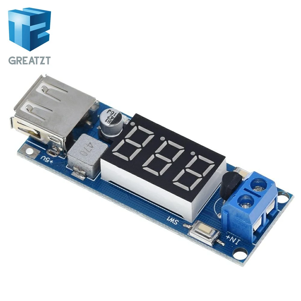 GREATZT DC понижающий модуль двухпроводной вольтметр 5 В зарядное устройство USB или