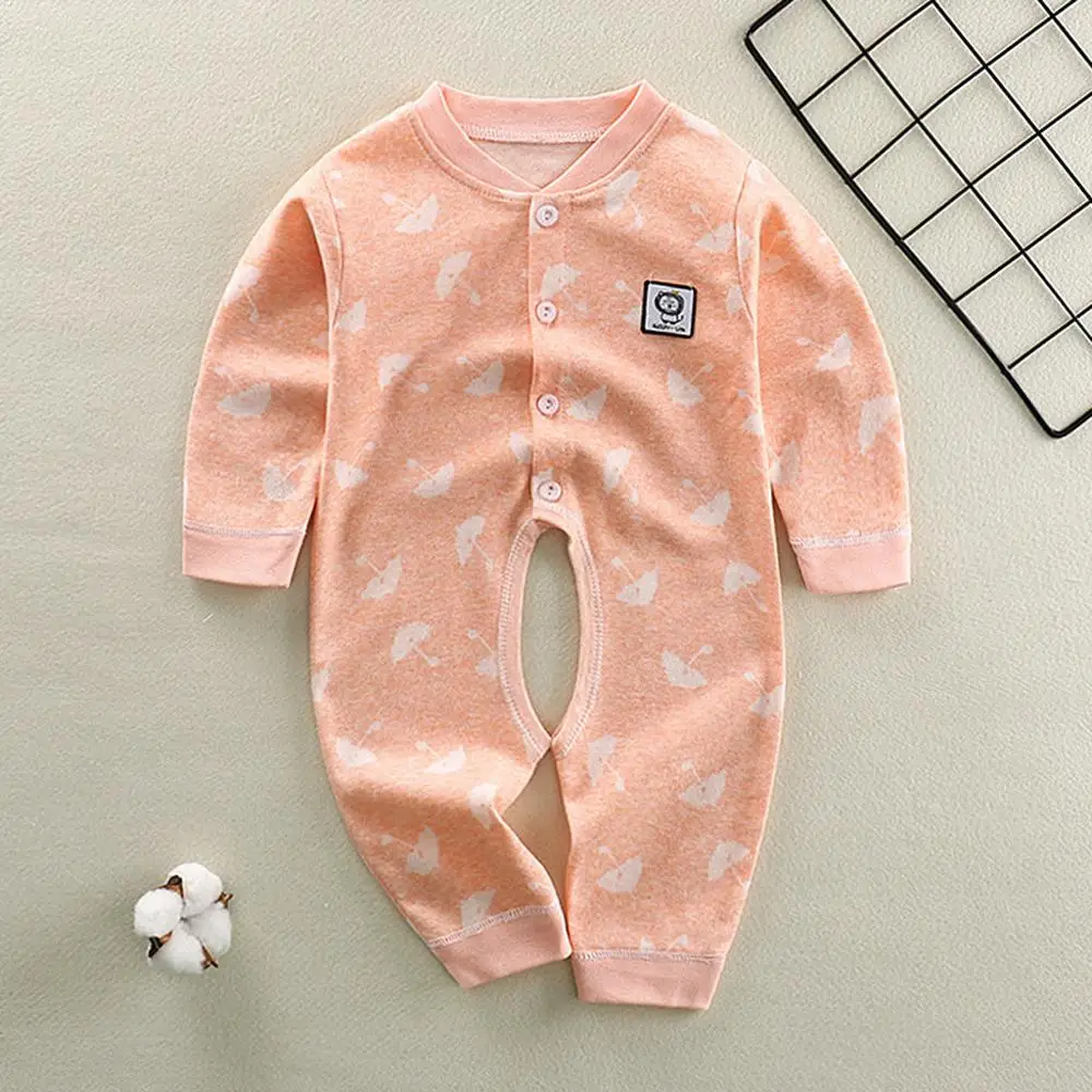 Комбинезон для новорожденных младенцев девочек мальчиков хлопковый с длинным