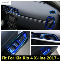 air ac outlet vent window lift button panel cover trim for kia rio 4 x line 2017 2020 blue stainless steel accessories interior