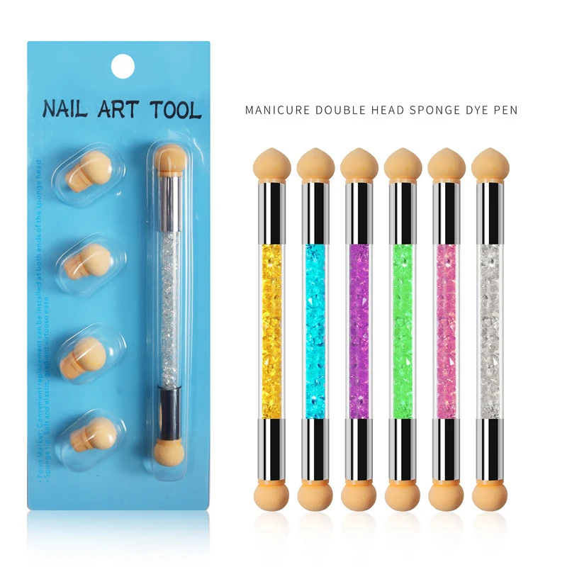 

Double-Headed Nail Brush Set Gradient Sponges Nail Art Brushes Pen Acrylic Gel Glitter Powder Picking Dotting Tools Manicure