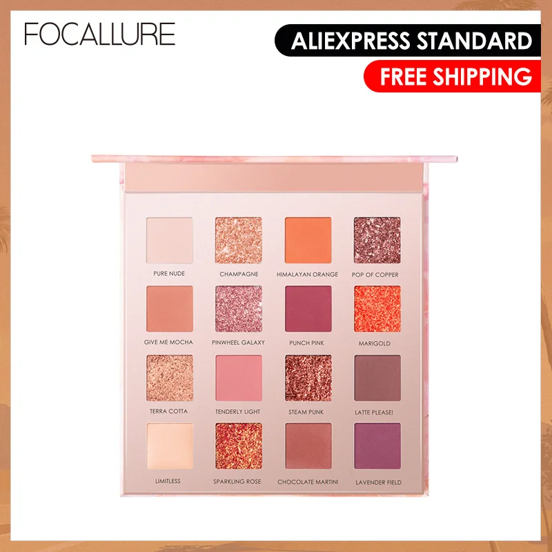 Палитра теней FOCALLURE Sunrise shadow долговечная 16 цветов профессиональная палитра для