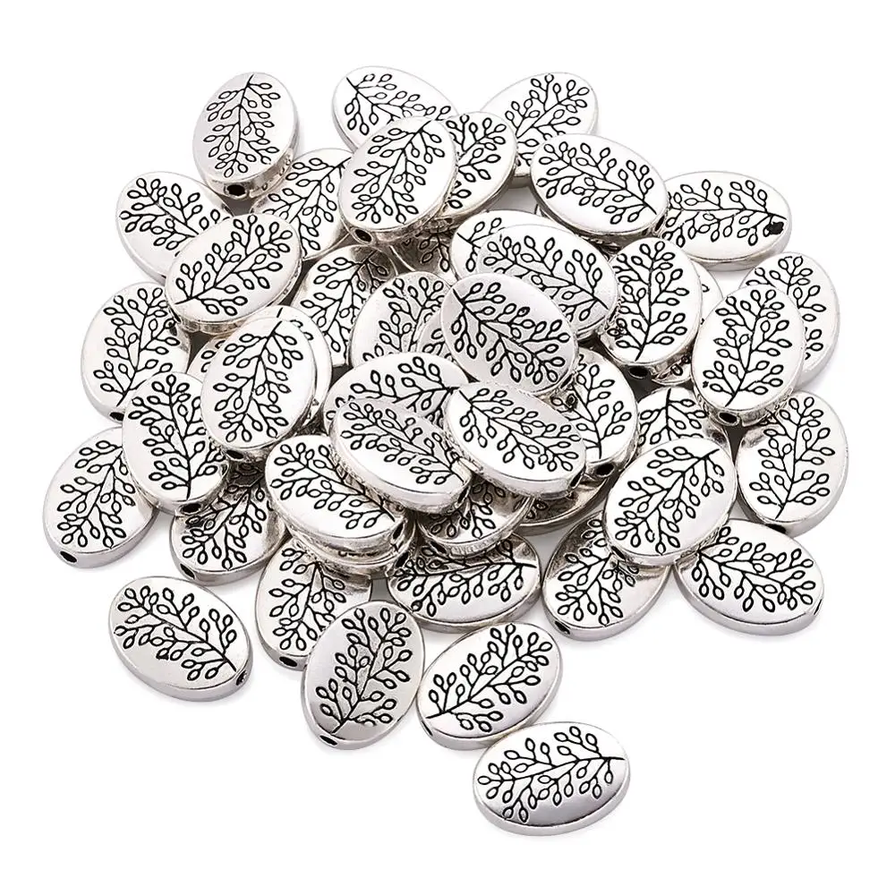 Плоские Овальные тибетские бусины для изготовления сережек браслетов ожерелий 50