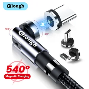 Вращающийся на 540 градусов Магнитный кабель Elough, магнитное зарядное устройство, кабель Micro USB Type C, кабель для iPhone, Xiaomi, Poco, Huawei