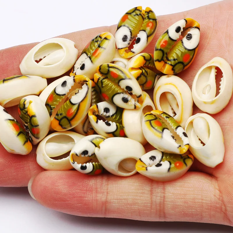 

10/20/30/40/50Pcs Frog Pattern Seashell Beads Loose Beads For Jewelry Making DIY Handmade Earrings Bracelet Necklace Accessories