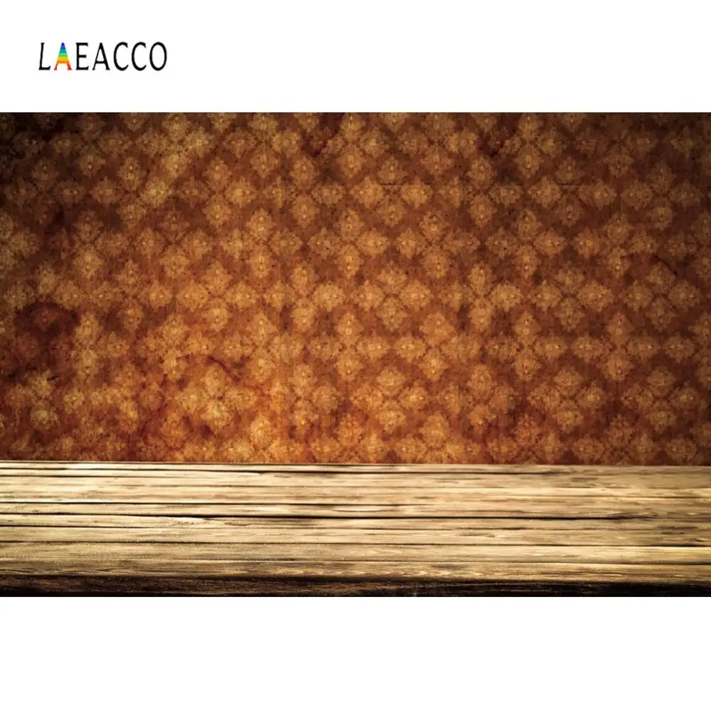 Laeacco Винтаж старый с Дамасским цветочным узором задний фон изображением деревянного пола настенные