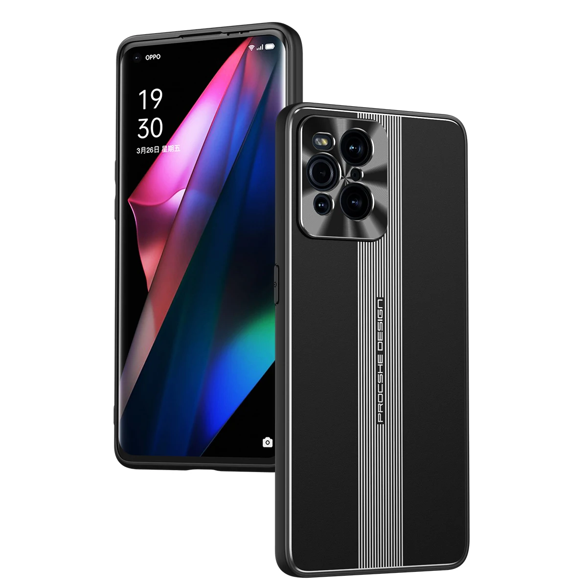 

With Camera Protection For OPPO Find X3 Pro Case Metal Back Cover Shockproof Phone Cases Silicone Luxury Car Holder Coque Funda