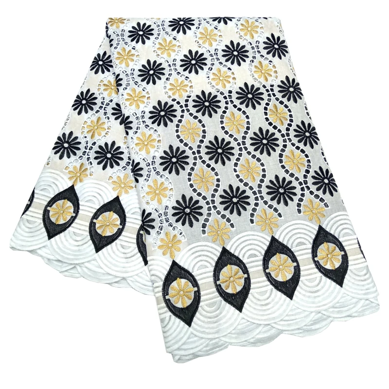 

Black And Gold Embroidery Swiss Voile Lace in Switzerland african lace fabric 2020 high quality lace