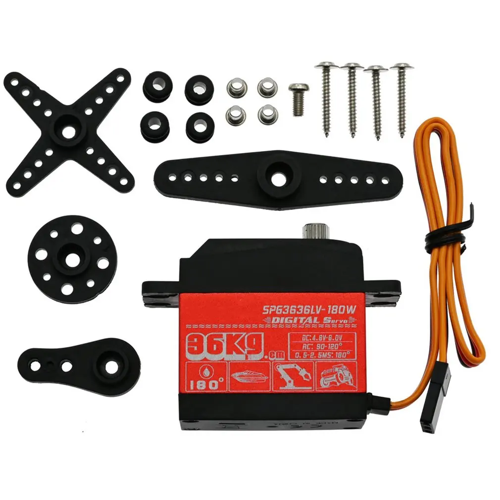 

SPG3636LV-180W 36KG 10 Car Waterproof Steering Gear Digital Iron Core Low Voltage Version MK1132 Car Accessories