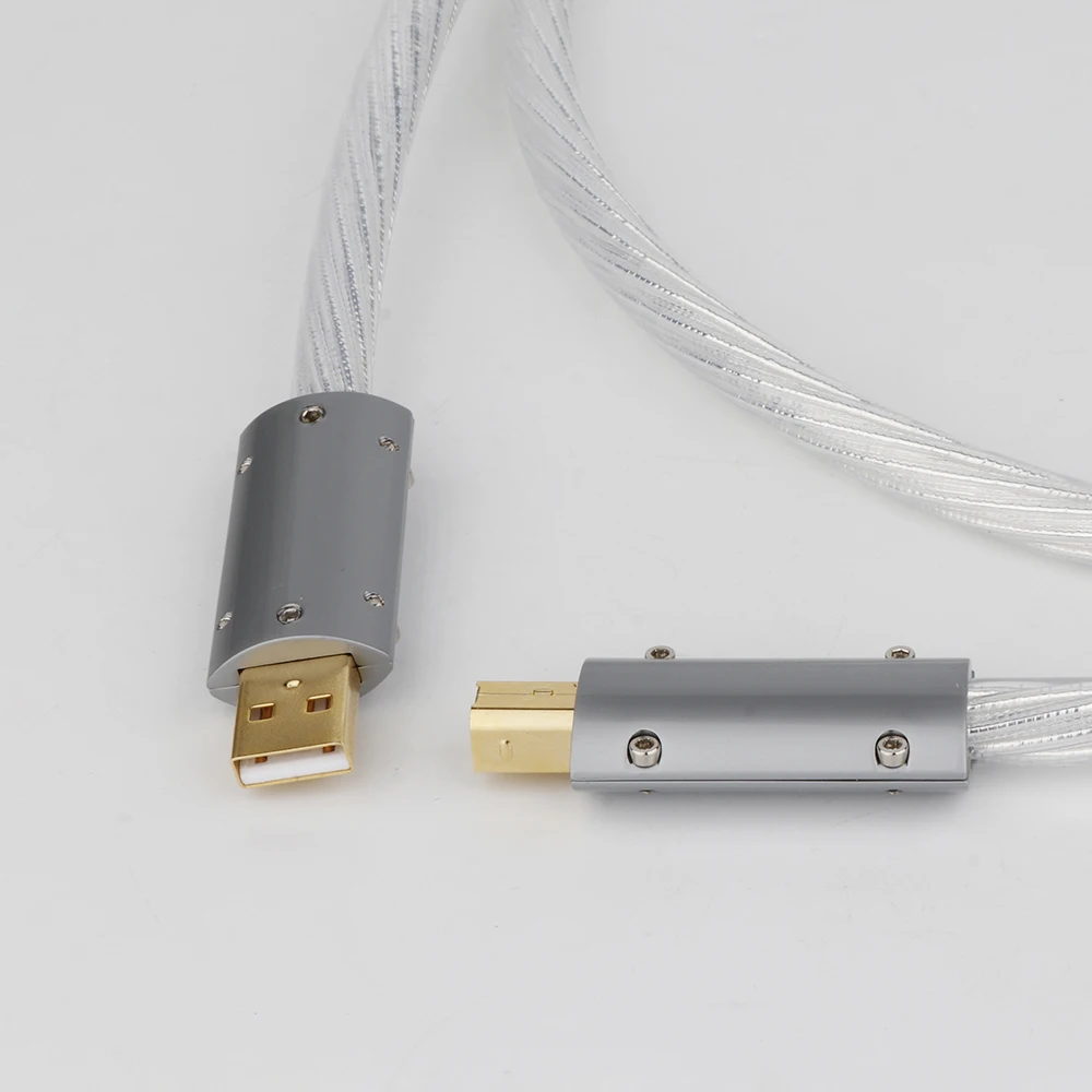 

Nordost ODIN Top quality Silver Plated+Monosaudio shield USB Cable High Quality Type A to Type B Hifi Data Cable For DAC