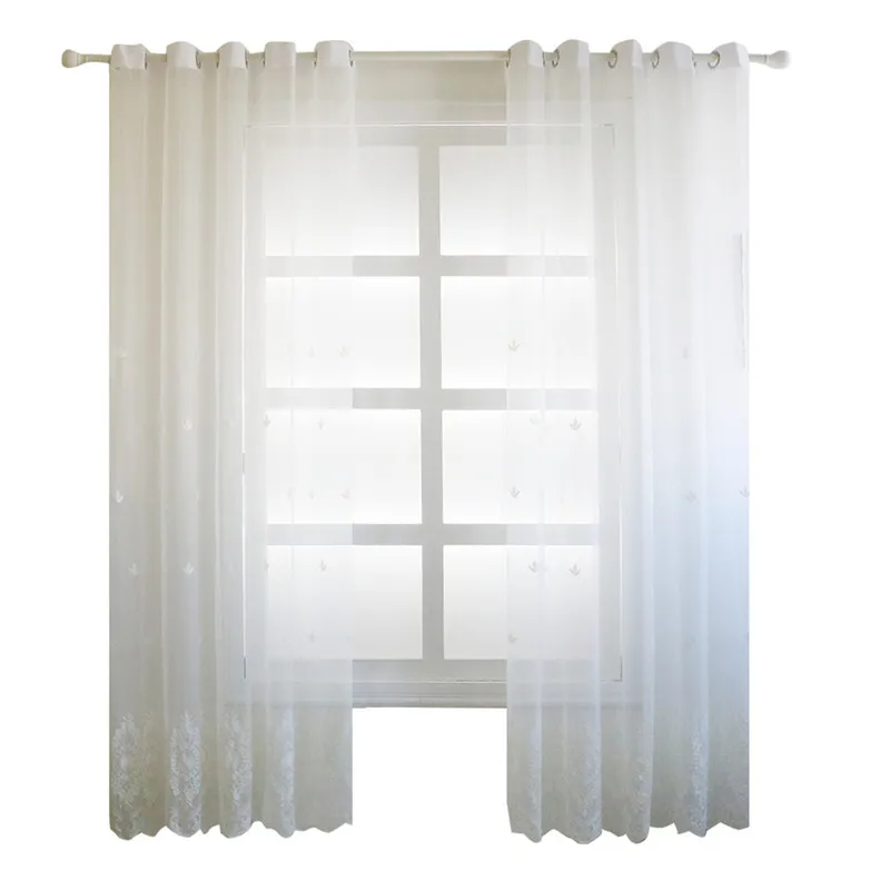 Маленькие Прозрачные тюлевые шторы из вуали с принтом свежих цветов для гостиной