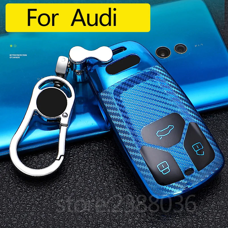 1x Car Key Cover for Audi A4 A5 A6 A7 A8 Q5 Q7 S4 S5 RS4 3 Button Smart Premium Soft TPU Protective Fob | Автомобили и мотоциклы