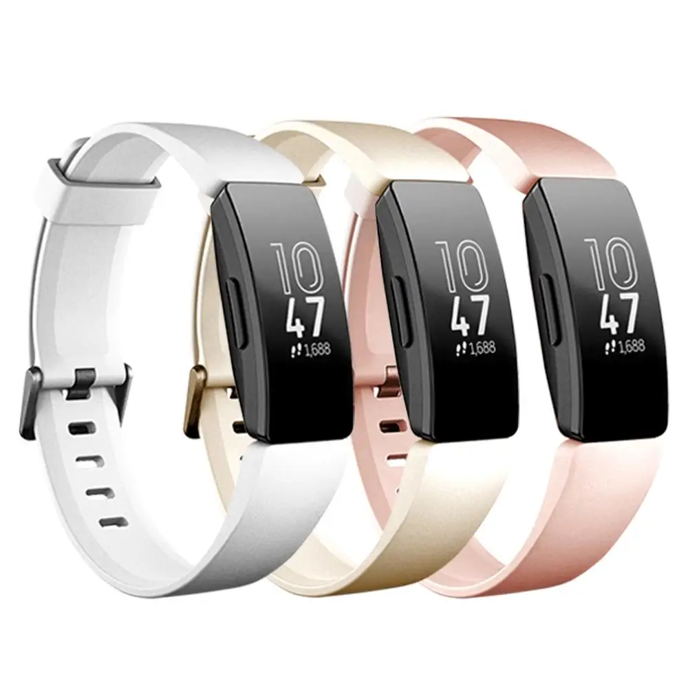 Ремешок для часов Fitbit Inspire HR силиконовый браслет цвета розового золота смарт /