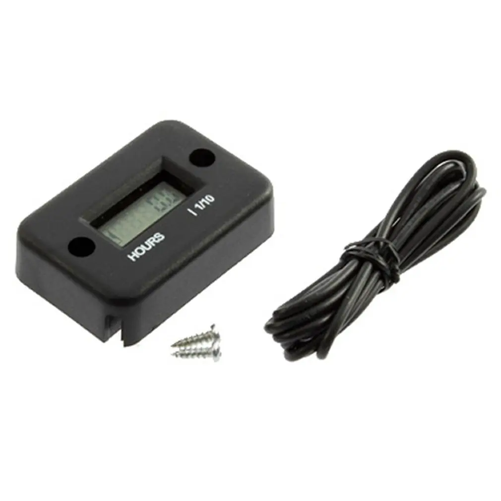 Индуктивный цифровой счетчик моточасов Водонепроницаемый ЖК-дисплей Дисплей