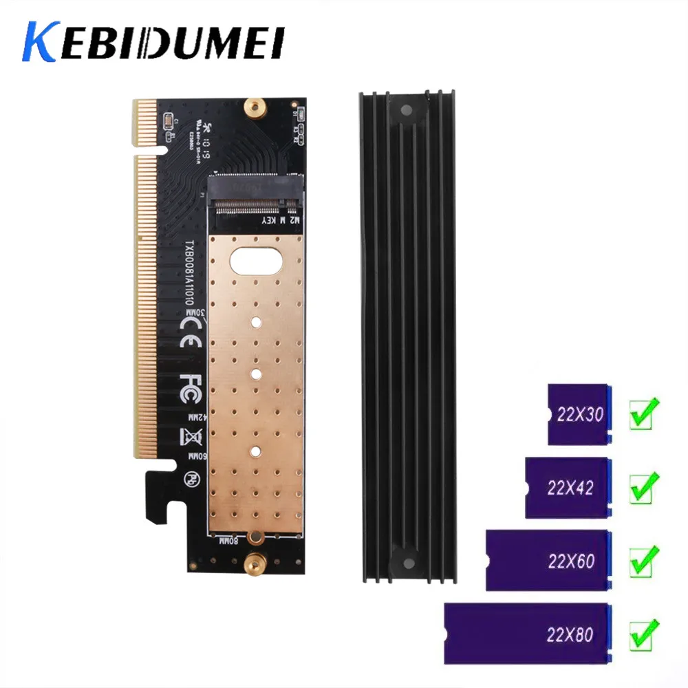 Kebidu M.2 NVMe SSD NGFF к PCIE 3 0 X16 X4 адаптер M Key интерфейс Плата расширения полная скорость