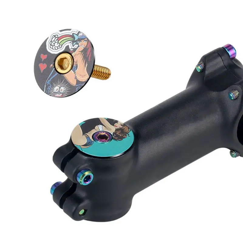

MTB Road Bike Bowl Cover Bicycle Stem Top Cap for 28.6mm Fork Tube Headset Cap Y4UB