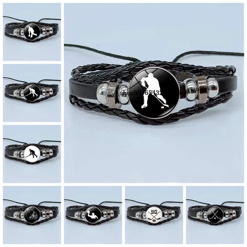 Элегантный браслет для хоккея с шайбой в стиле ретро силуэт женская спортивная