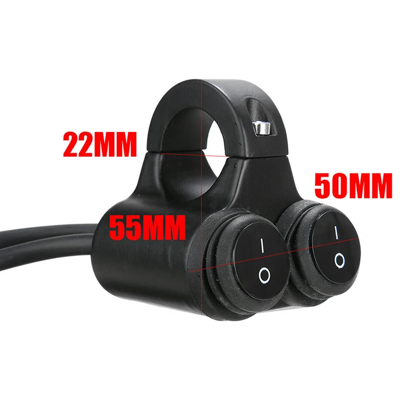 

1PC 7/8" Aluminum Handlebar Switch Dual Light Rocker Waterproof For Motorcycle ATV