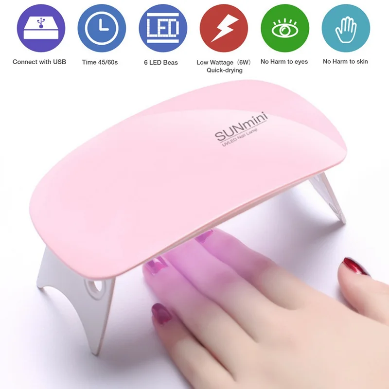 

6 w UV/LED Lamp Mini Portable Nail Dryer USB Cable for the Gift estic Use Nail Polish Gel Dryer USB lamp Manicure Phototherap