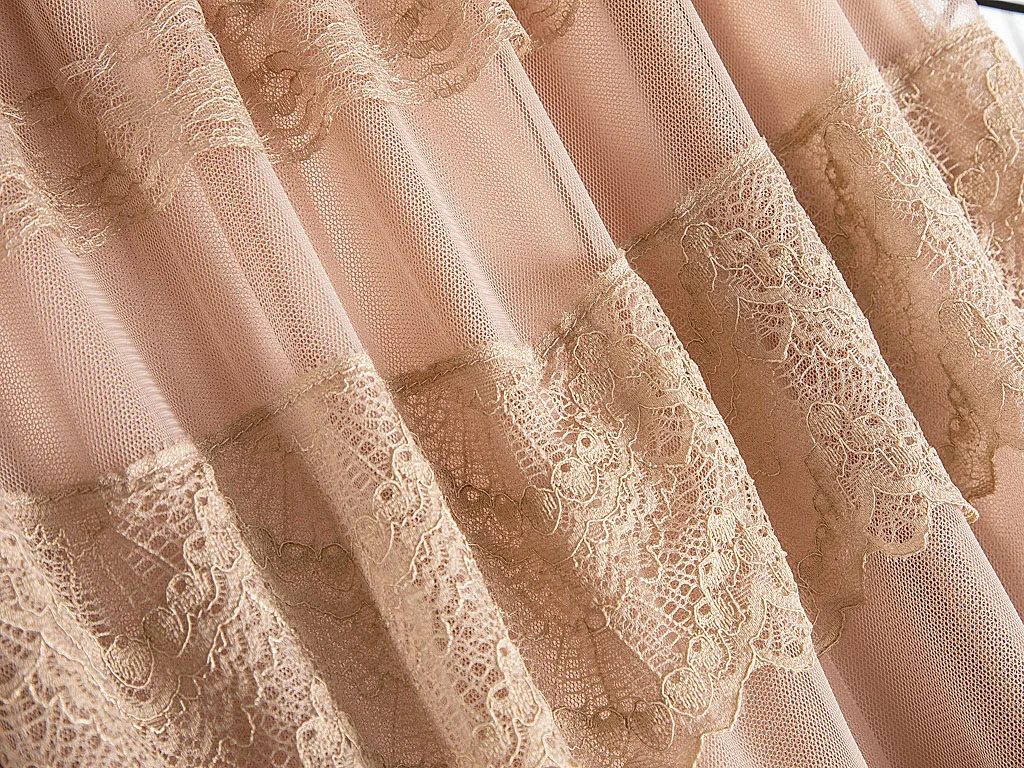 

Lace Cake Skirt Autumn Winter Women'S With Sweater Dark Mesh Gauze Mid-Length Large Drape Gauze Skirt