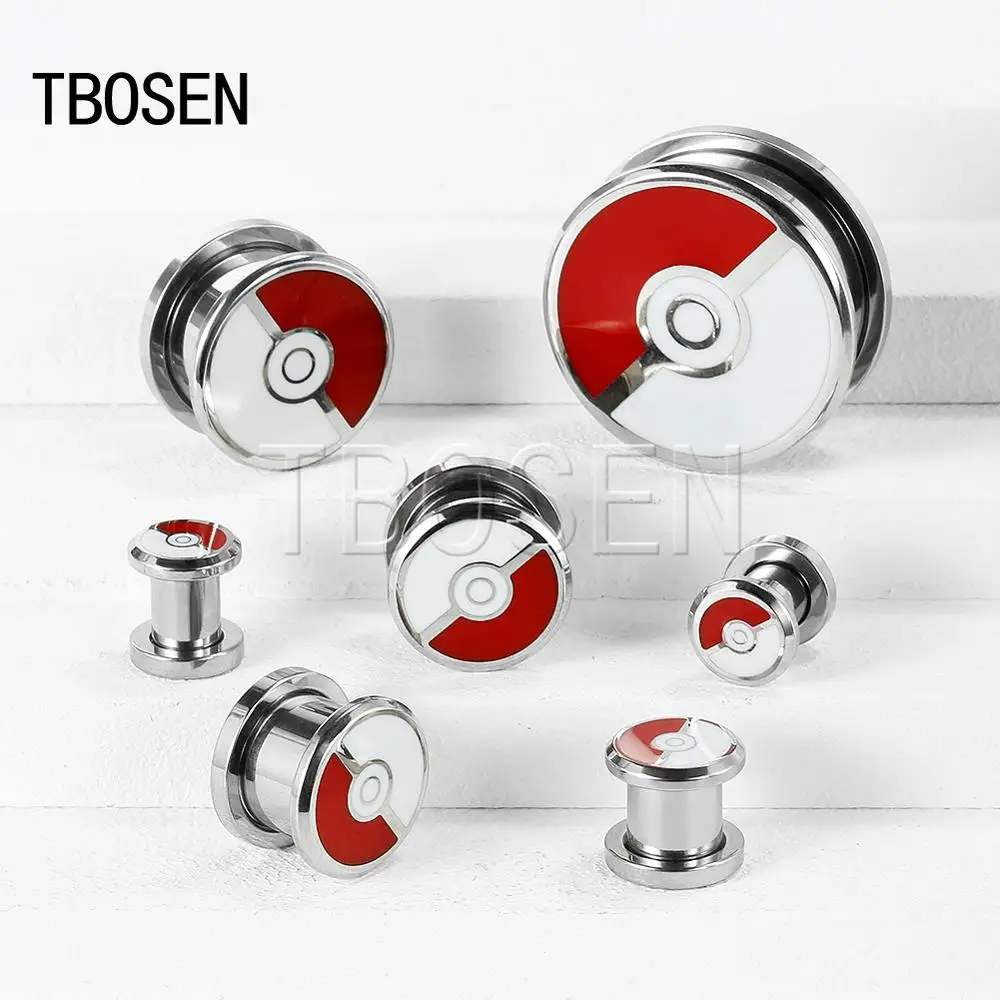 

New Fashion Style Body Piercing Jewelry Ear Gauges Stainless Steel Screw Expanders Stretchers GIft for Women Men 2pcs