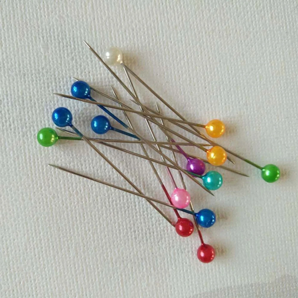 

Dressmaking Sewing Pin Iron Hat Positioning Pin Sweater Color Mixing Useful Pearl Needle Wedding 100pcs