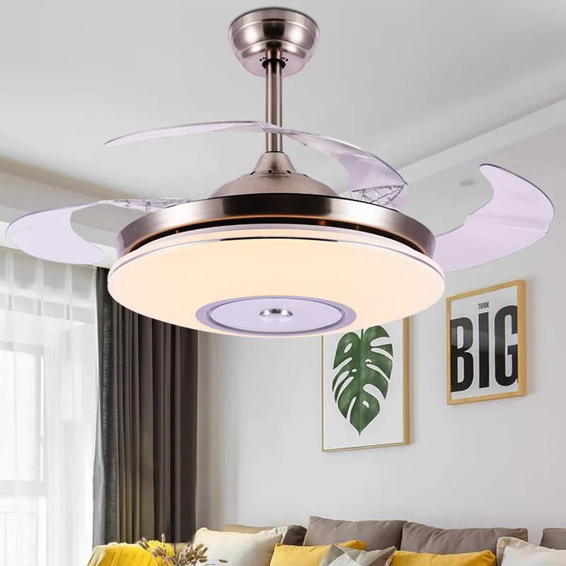 

Ceiling Fan Light Home Dining Room Simple Living Room Ceiling Fan Light Golden Modern with LED Fan Light