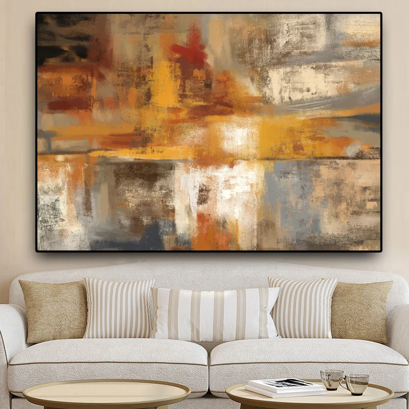 90X130CM Abstract Nordic Style Gold Oil Painting on Canvas Posters and Prints Art Wall Pictures For Living Room Home Decor