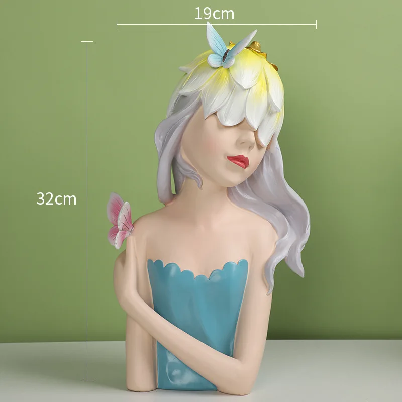 

Nordic Girl Resin Figure Ornaments Figurines Home Decoration Accessories for Living Room Ornaments for Home Decor Birthday Gift