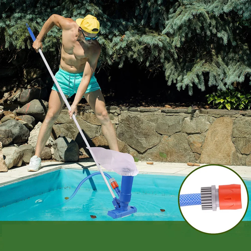 

1 Set of Vacuum Jet Suction Dirt Head Swimming Pool Shallow Mesh with Rod