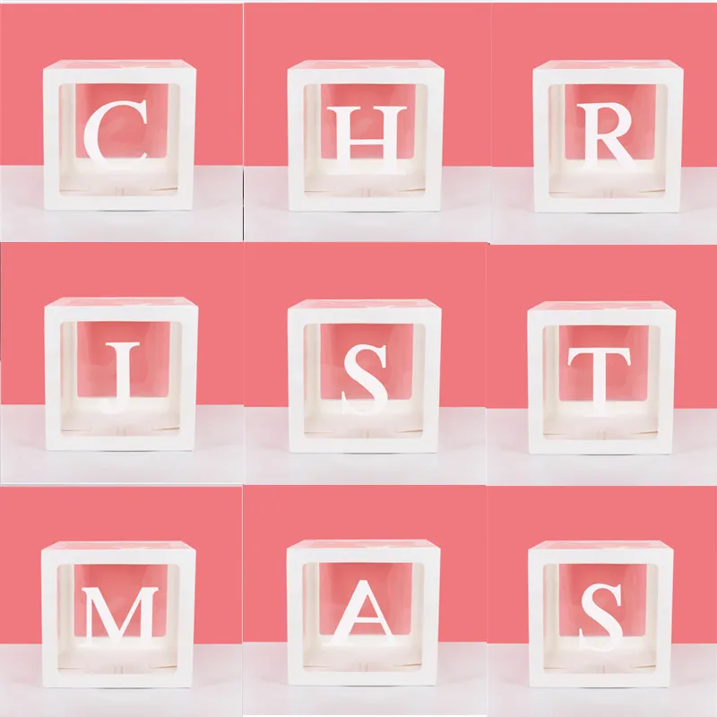 

1 шт., Рождественская прозрачная воздушная коробка для шариков на свадьбу, 1-й день рождения, украшение для детской вечевечерние НКИ