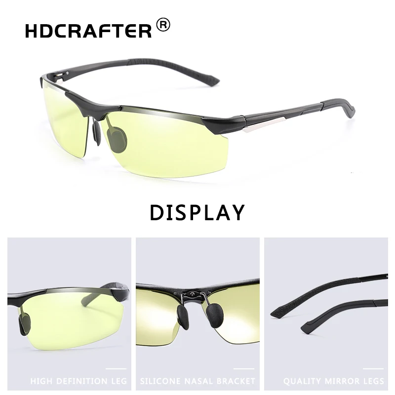Поляризационные hdcrafter солнцезащитные очки сплав UV400 Мужские водительские