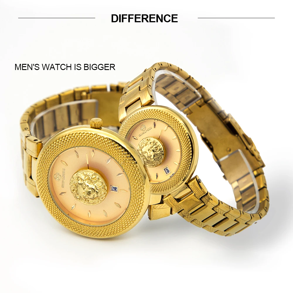 Кварцевые часы для пар мужские и женские влюбленных с Львом роскошные модные