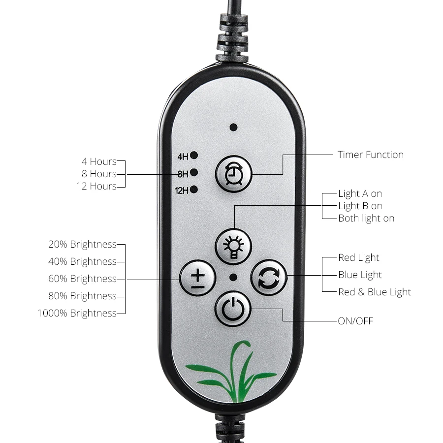 Фитолампа светодиодная полного спектра 5 В С прищепкой и таймером - купить по