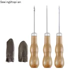 Трафареты конусные для шитья, иглы сделай сам с деревянной ручкой, трафареты для ремонта тканевых туфель, шило для кожи, ремесленное Шило, инструмент