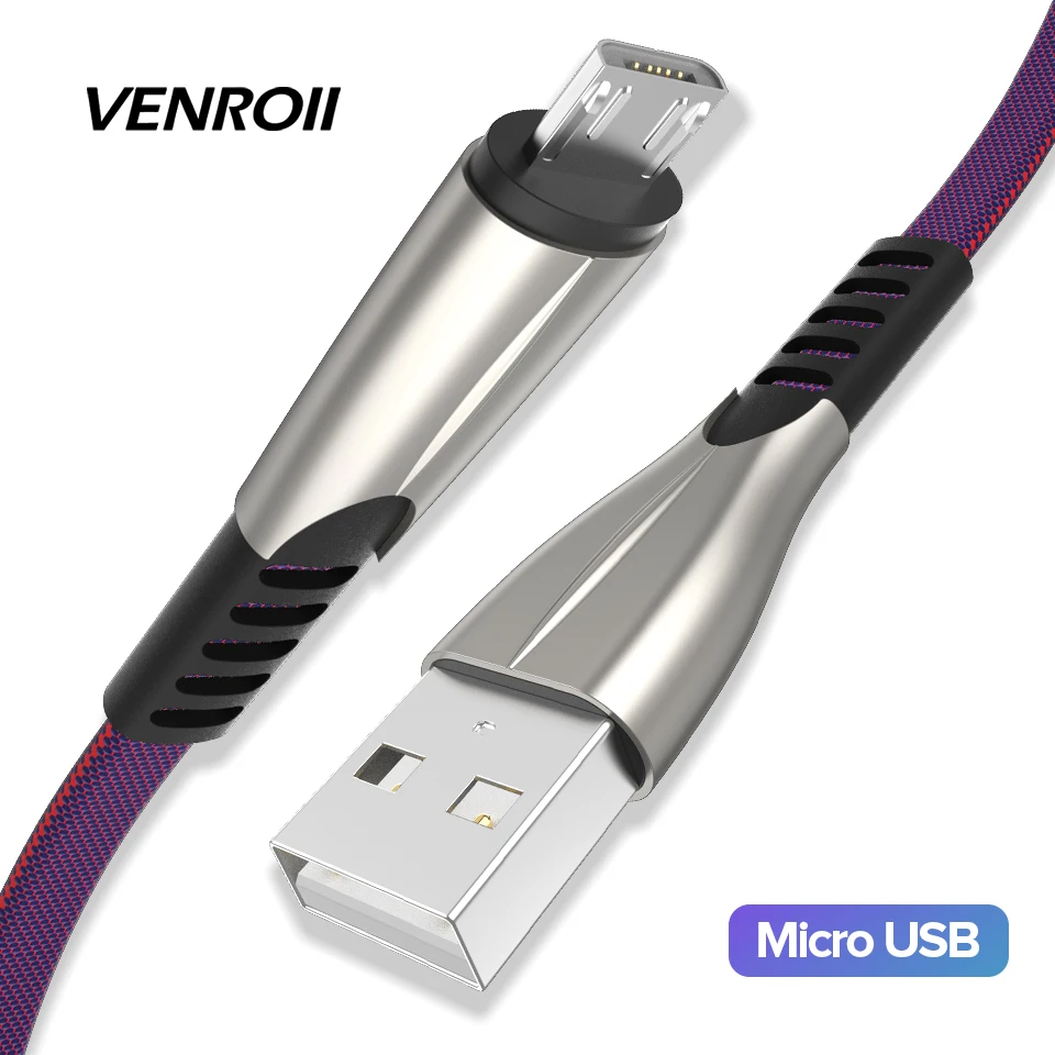Кабель Micro USB Venroii для Samsung J5 MicroUSB 1 м 2 Android Phone зарядки синхронизации данных Huawei Honor 7