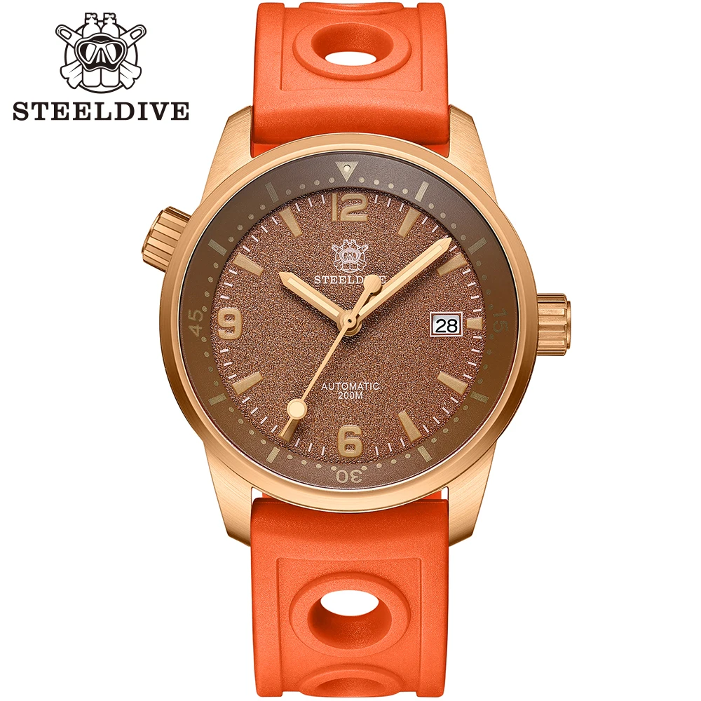 

STEELDIVE Official NH35 Movement 200m Waterproof Vintage Bronze Super Luminous Sapphire Crystal Automatic Dive Watch SD1949S