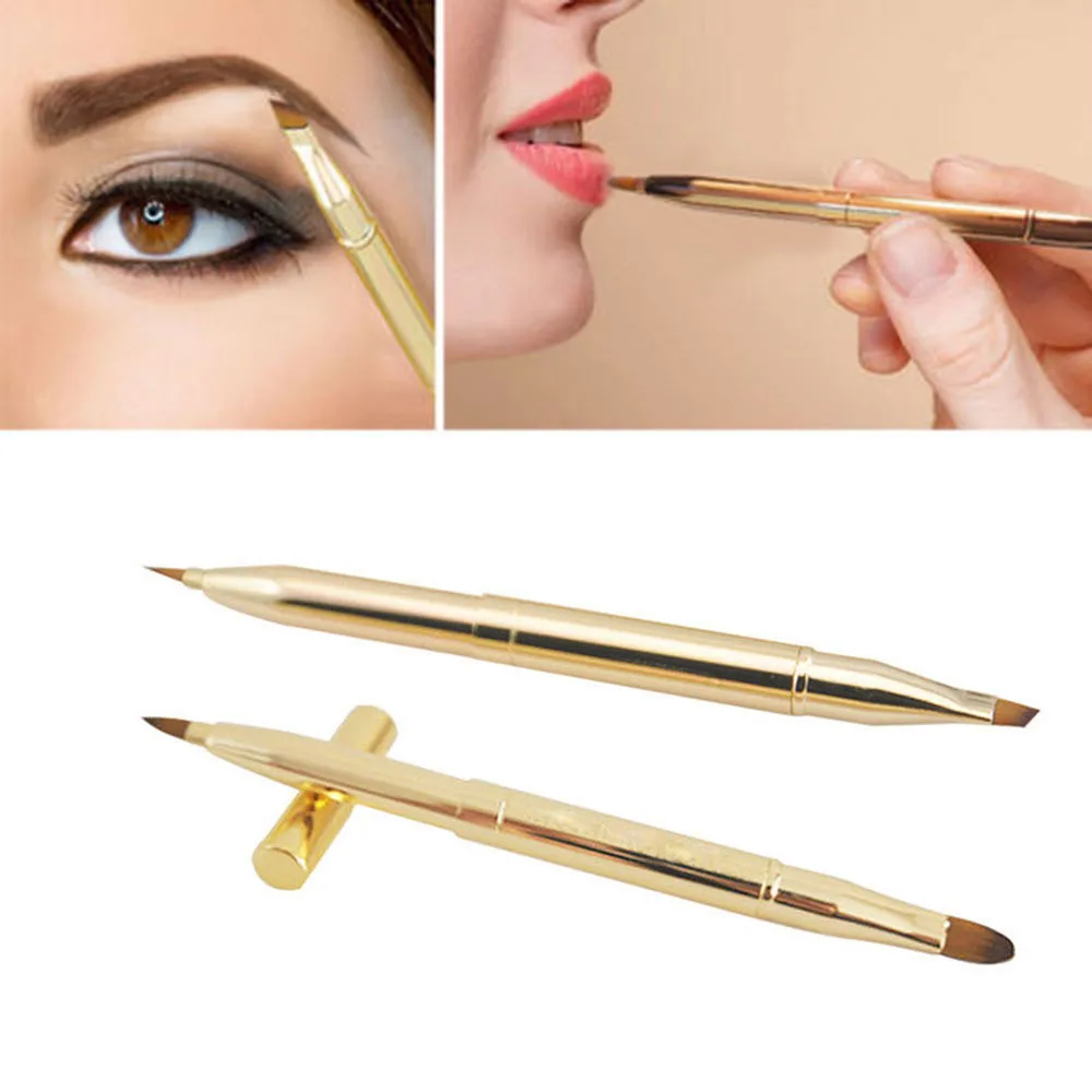 

Makeup Tools Portable Lip Brush Retractable Brushes Double Head Lip Brush Portable Cosmetic Lipstick Brush Makeup Tools