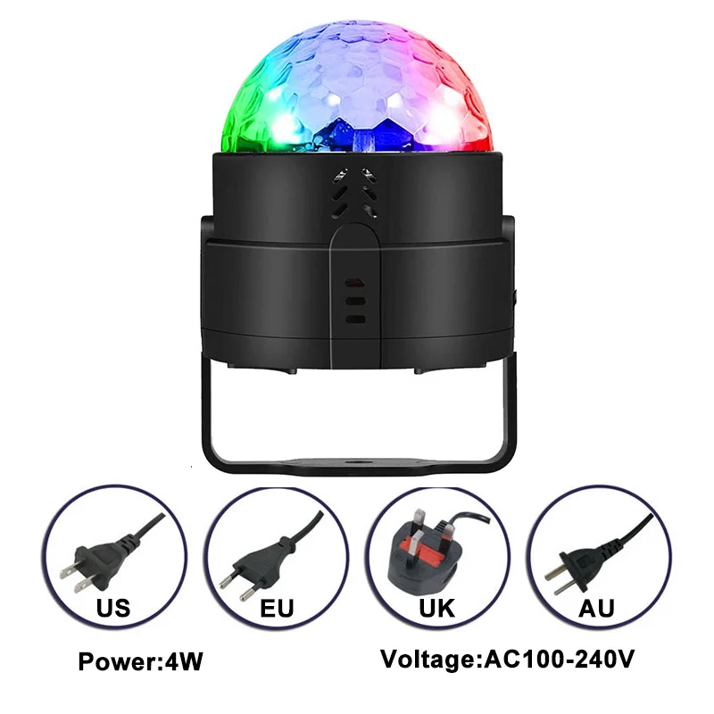 RGB диско-шар со звуковой активацией праздничный светильник для дискотеки