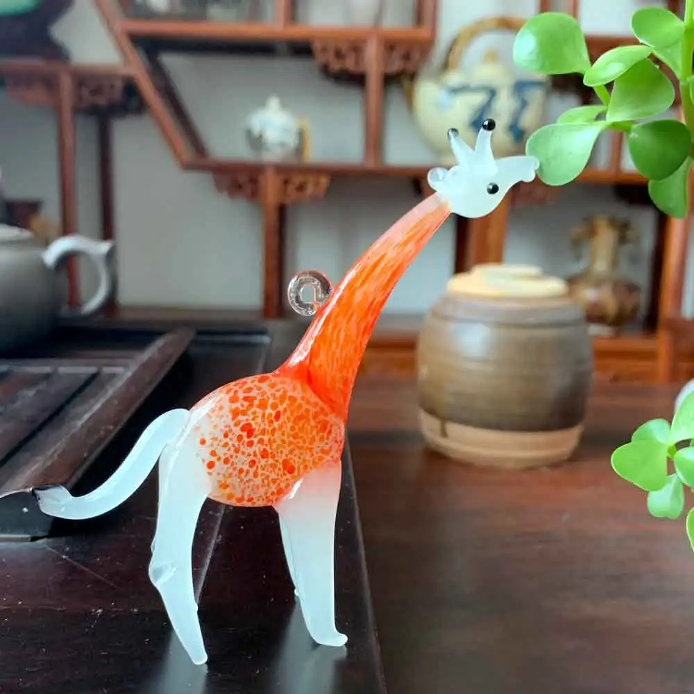 

Хрустальное стекло ручной работы, фигурка медведя-жирафа, орнамент, миниатюрная статуя дикого животного, японский стиль, детский рождественский подарок, декор